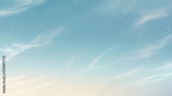Fototapeta Serene Pastel Sky with Wispy Clouds