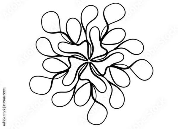 Fototapeta Coloring page mandala outline drawing for art therapy and meditation. Circular ornament