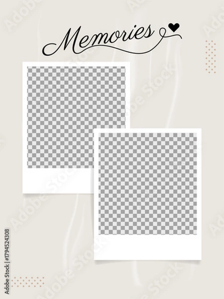 Obraz Retro frame photo typography with 3D orange and red lettering