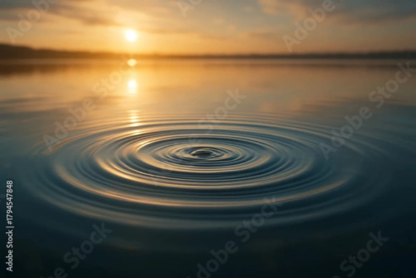 Obraz Echo Silence – Ripple on Still Lake Surface