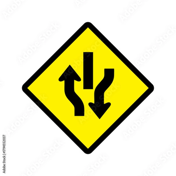 Fototapeta  Divided Road icon vector design warning roads sign symbols