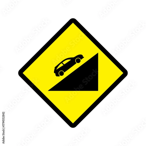 Fototapeta Hazardous climb icon vector design warning roads sign symbols