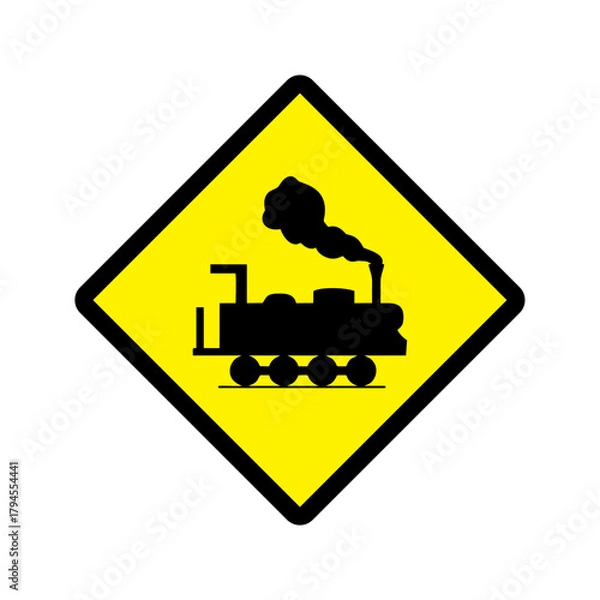 Fototapeta Railway Crossing No gates icon vector design warning roads sign symbols