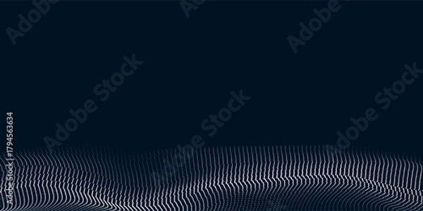 Obraz Modern digital wave of particles. Futuristic point wave. Technology background abstract simple design