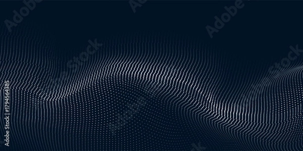 Obraz Modern digital wave of particles. Futuristic point wave. Technology background abstract