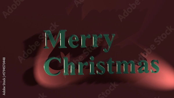 Obraz 3D “Merry Christmas” Typography – Festive Greeting on Warm Background