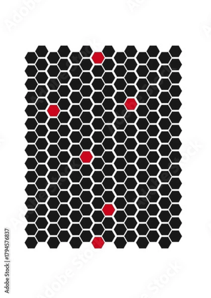 Fototapeta Honey Bees Hive Black and Red Pattern Vector Design