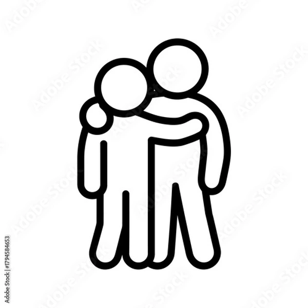 Obraz Stick figure friends hugging each other