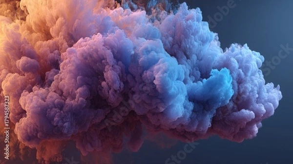 Obraz Colorful smoke explosion background, magical artistic effect.