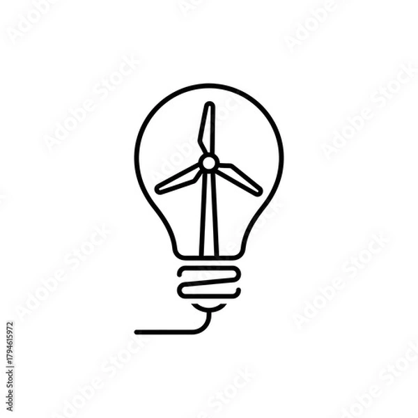 Obraz Eco-Friendly Energy Concept with Wind Turbine inside a Light Bulb.