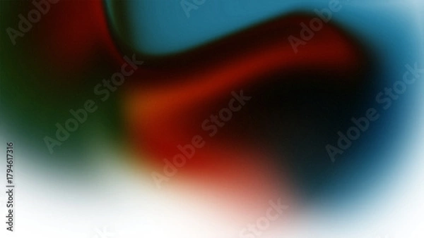 Obraz Abstract Fluid Blend of Red Orange Green and Blue with Dark Shadow gradient