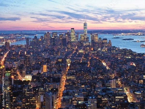 Fototapeta Night view of New York　ニューヨークの夜景