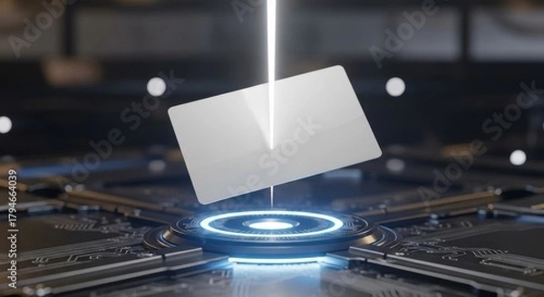 Obraz Futuristic Technology Concept with Card and Glowing Light.