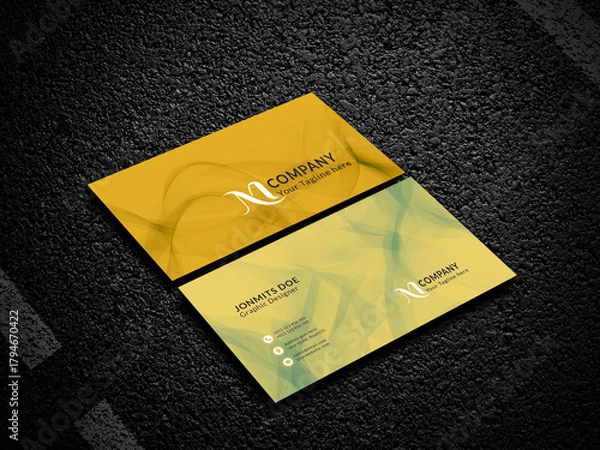 Obraz business card design. double sided business card template modern and clean style. 