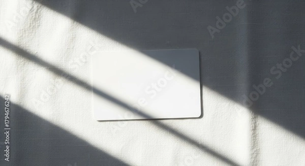 Obraz Blank Card on Wall with Sunlight and Shadow.