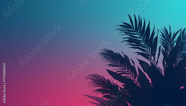 Fototapeta palm trees at sunset