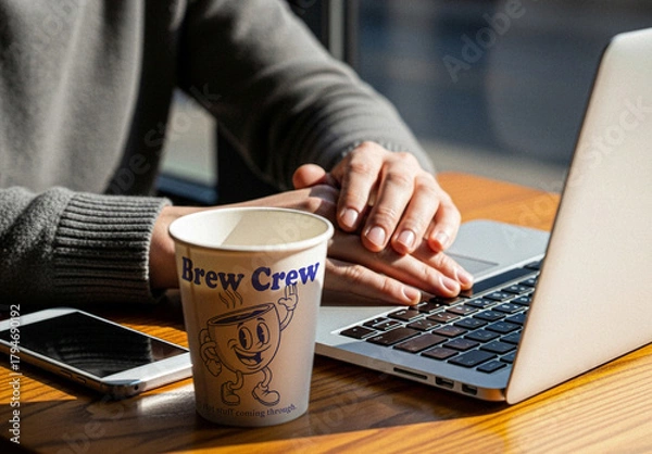 Fototapeta Paper Coffee Cup Mockup