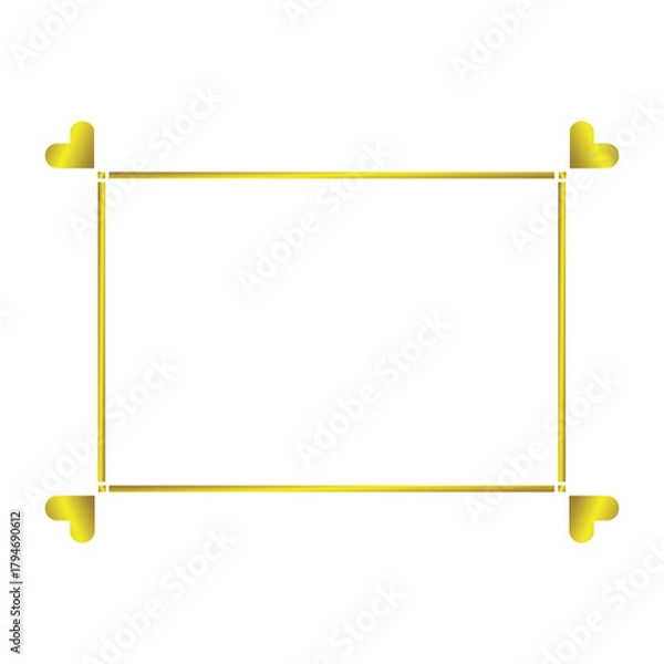 Obraz simple gold border frame.eps