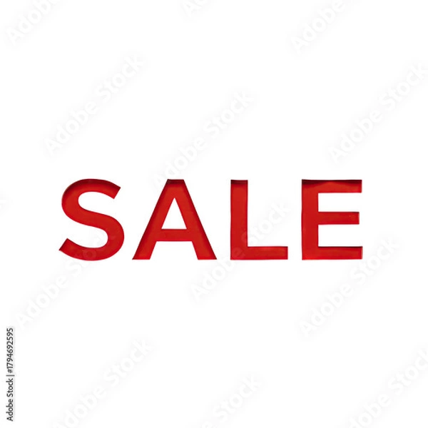Obraz Bold Red SALE Typography with Green Outline on Transparent Background Representing Discount and Promotion