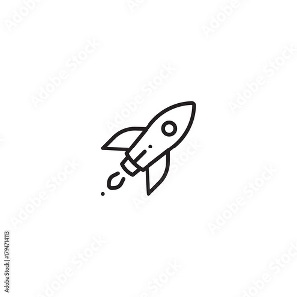 Obraz Outline Rocket Launching Icon
