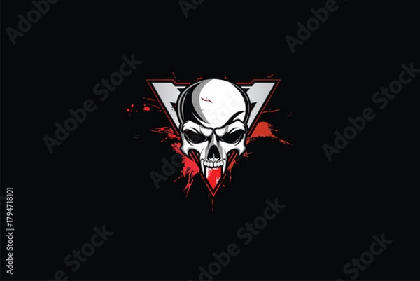Obraz Amazing human skull head vector image template