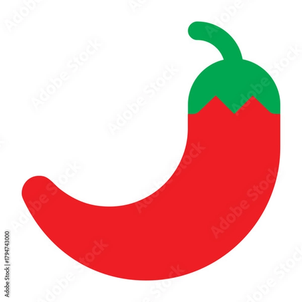 Obraz Red chili pepper vector flat icon