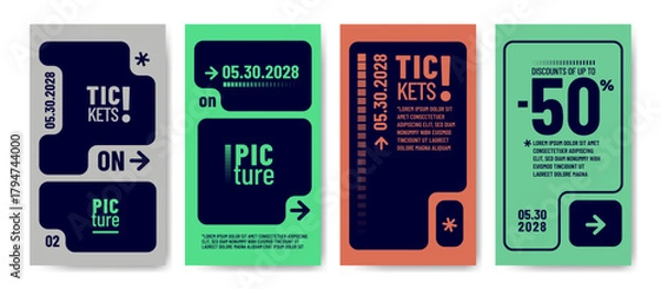 Obraz Contemporary layout with modular shapes and contrast. Perfect for branding, creative campaigns, promotional materials and digital or print design projects.