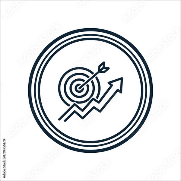 Fototapeta Business Target Icon – Mono Gradient Goal Achievement Vector