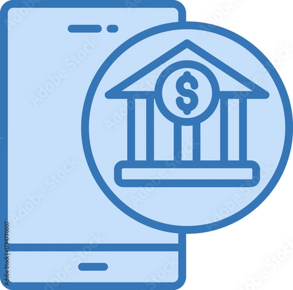 Fototapeta Mobile Banking  Icon Element For Design