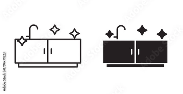 Obraz kitchen cleaning icon