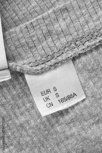 Obraz Size S clothes label
