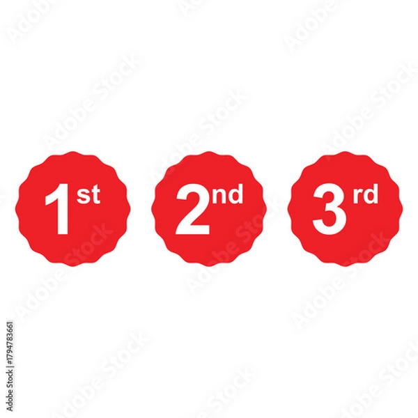 Obraz 1st 2nd 3rd first second third sign label mark vector