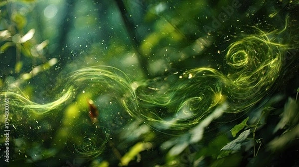 Obraz Abstract Glowing Green Nature Pattern