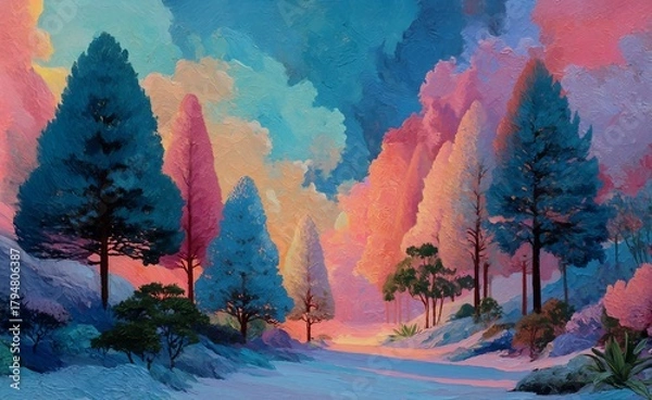 Obraz sunset in the mountains