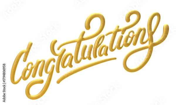 Obraz Congratulations gold 3D script text