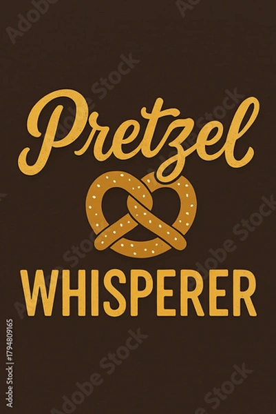 Fototapeta Pretzel Whisperer - The Ultimate Design for True Pretzel Lovers, Bakers & Snack Enthusiasts. Celebrate Golden, Salty, Twisted Dough with Rustic Charm. Perfect for Oktoberfest and Culinary Jo