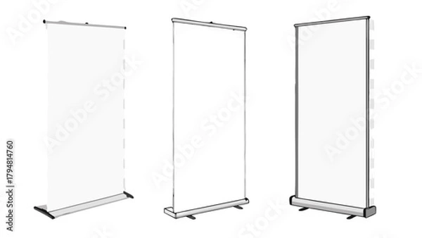 Fototapeta Pull up banner stand design for marketing events and trade shows promotion display advertising and signage