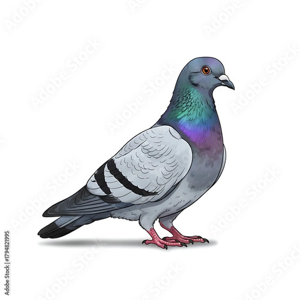 Fototapeta Vector illustration of a beautiful dove.