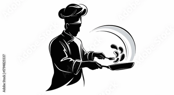 Obraz silhouette of a chef