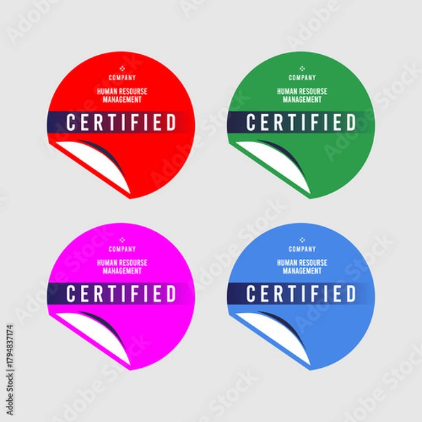 Fototapeta set of colorful stickers