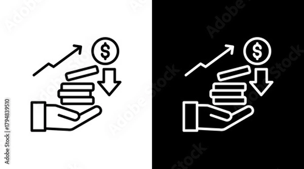 Fototapeta High Return  White Icon Set Design