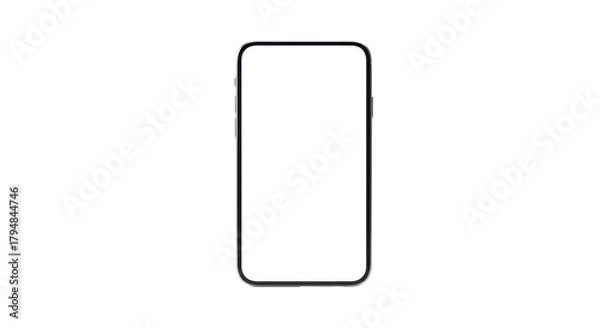 Obraz Smartphone in Isolation: A sleek smartphone isolated, offering an expanse of blank screen. It is a portal to an interface.