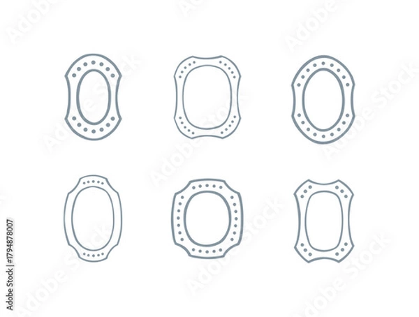 Fototapeta Geometric classic frame set in minimal style. Simple design. Vector shape for packaging, labels, postcards, invitations, social media post.