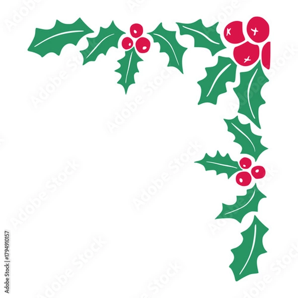 Obraz Holly Berry Corner Border