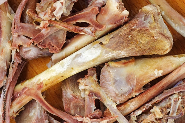 Obraz Some chicken bones .Food background.