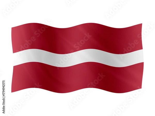 Obraz Digital composite. ..Flag of Latvia waving with a fabric overlay. ..November 18th is Latvian Independence Day. (Proclamation Day of the Republic of Latvia)..PNG file