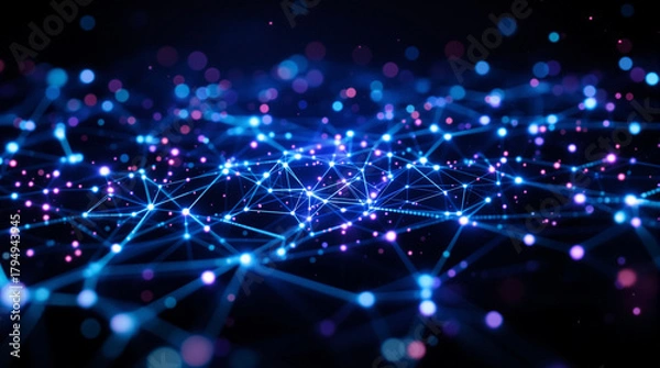 Obraz サイバーグリッド CG ネットワーク背景画像 - Generative AI

