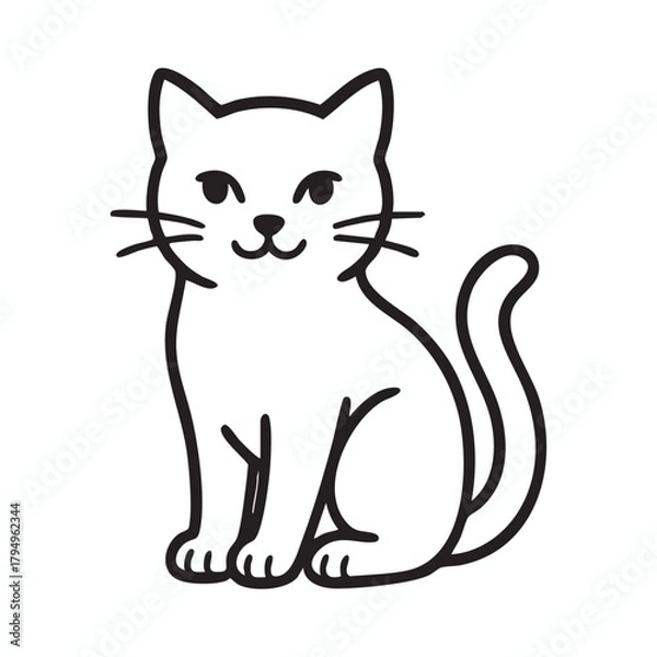Obraz Cute cat sitting vector art