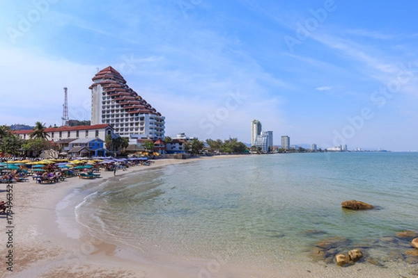 Fototapeta Hua Hin beach near Takiab mountain