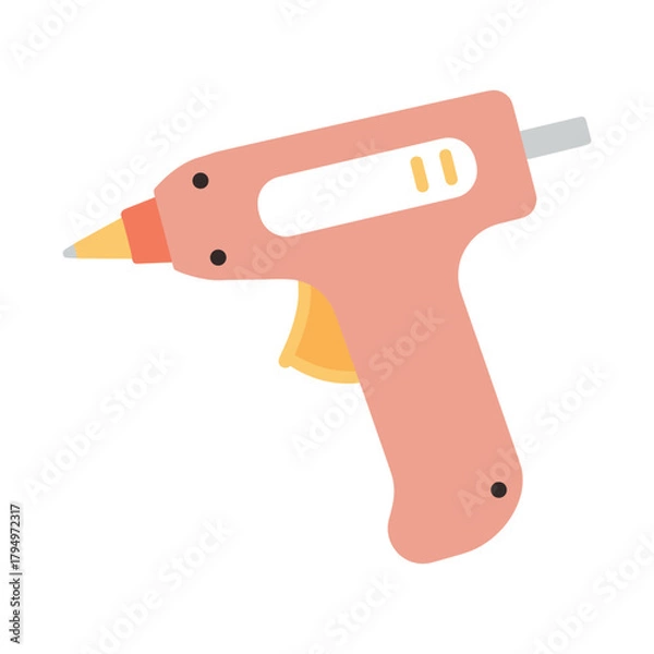 Fototapeta Line art of glue gun on white background — ideal for DIY, craft and handicraft content.